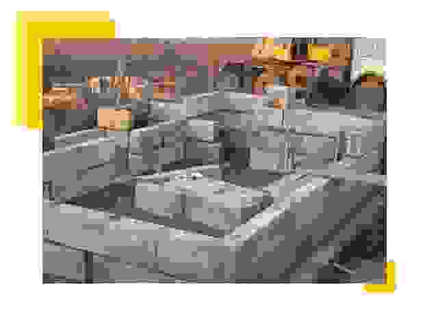 Фундамент сборный в клине